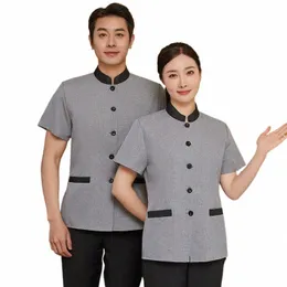 Quarto de hotel Garçom Workwear Roupas de verão Hotel PA Serviço de limpeza Uniforme de manga curta Workwear Propriedade Limpeza Mulheres Un I4RF #