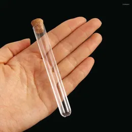 Bottiglie di stoccaggio Materiale scolastico Provette da laboratorio in plastica trasparente Contenitori Bomboniera Regalo per matrimoni con tappi di sughero