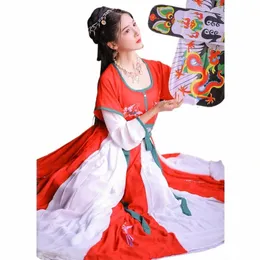 haft hanfu kobiety Natial Dance Costume Folk Fairy Dr Oriental Festival Pingers Rave Performance Odzież DC4679 D216#