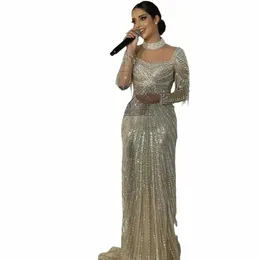 serene Hill Nude Muslim Beaded Tassel Mermaid Dubai Arabic Evening Dres Gowns Luxury 2024 For Women Wedding Party LA71533 h0qD#