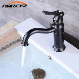 Waschbecken Wasserhähne Becken Schwarz Öl Eingerieben Bronze Messing Wasserhahn Einzigen Griff Bad Kaltwasser Mischbatterie Torneiras B534