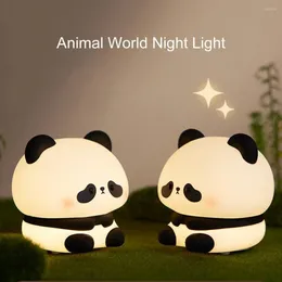 Luci notturne Lampada per bambini a tema animale Forma di panda del fumetto con regolazione della luminosità a tre marce per la cameretta dei bambini Impermeabile