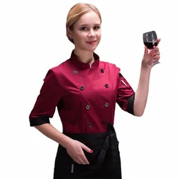 Kvinnor PROFIAL CHEF COSTUME Restaurang Cook Jacket Hotel Kitchen Catering Uniform Bakery Caffe Shop Waiter Working Shirt 74px#