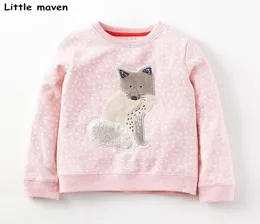 Little Maven Children Baby Girl Clothes Autumn Design New Girls Cotton Tops Pink Fox Gray Print T Shirt Y2007046611194