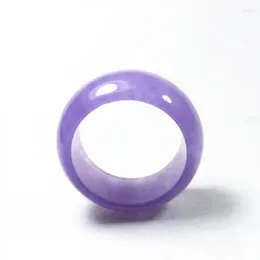 Klaster pierścieni Purple Jade Mężczyźni kobiety Dzieć akcesoria biżuterii oryginalne Myanmar Jadeite Birma Jades Natural Stone Anillos Mujer