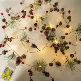 Dekoracje świąteczne do domu 2M 20 LED Copper Drut Pine Sine Stożka LED LED Light Dekoracje choinki Kerst Natal Navidad Noel 201023 LL
