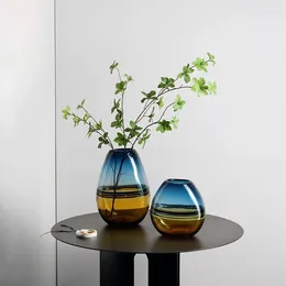 Vazolar Nordic Loft Floraryum Cam Teraryum İç Yuvarlak Yuvarlak Estetik Ön Caşpot Bitkileri Artefakt Origin Hediye Macetas Masa Dekor Vazo