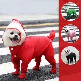 Dog Apparel Waterproof Jumpsuit Clothes Pet Raincoat Small Medium Dogs Chihuahua Full Wrapped Puppy Rain Tracksuit Coat