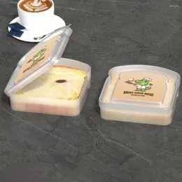 Garrafas de armazenamento portátil recipiente de alimentos reutilizável caixa de pão transparente sem bpa leve para sanduíches torradas