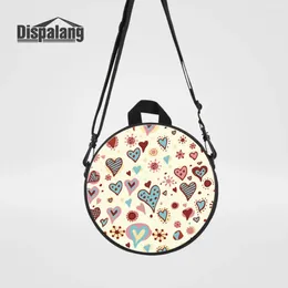 Axelväskor Dispalang Cartoon Heart Kawaii Little Girls School Bag Liten Bookbag Round Messenger For Women Ladies Crossbody Handbag