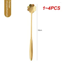 Coffee Scoops 1-4PCS Creative Stainless Steel Gold Spoon Long Handle Mixing Small Seasoning Kitchen Tableware
