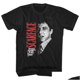 Erkek Tişörtleri Moda Adam Scarface Film Al Pacino Tony Close Pamuk T-Shirt Erkekler Serin Üstler Damla Teslim Giyim Giyim Tees Po Dhuqv