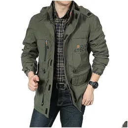 Men'S Jackets Mens 2021 Design Green Spring Autumn Cargo Outdoor Sport Casual Army Clothes Brand Windproof Waterproof Drop Delivery Ap Dhnfp