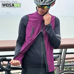 Cycling Jackets WOSAWE 2023 Men Cycling Vest Bicycle Sleeveless Gilet Summer Sportswear Windproof Lightweight MTB Bike Vest With Two Way Zipper24329