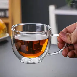 Tassen Doppelglas Kaffeetasse Milch Saft Kaffeetasse Bier Transparente Tassen Original schönes Tee-Set