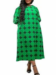 Plus Size 5XL VONDA Mulheres LG Camisa Dr Bohemian Dot Point Print Party Sundr Verão Puff Manga Solta Casual Elegante Robe H2HC #