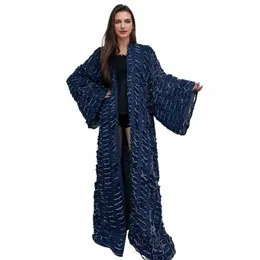 Winyi Yeni Fai Ceket Kadınlar için Yeni 2023 Gevşek Palto Sonbahar İçi Boş Denim Lg Aşağı Kaplama Kış Kimo L9ob#