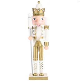 Estatuetas decorativas 30cm Natal Quebra-nozes de madeira Biscoitos Festival Adorável Soldado Quebra-nozes Artesanato Mesa de jantar Xmas Party Favor Desktop