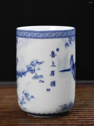 مجموعات الشايات Jingdezhen Imitation Yongle Under-Glaze الأزرق الأبيض البورسلين كوب كوب كوب مستقيم الفم طعم الشاي العتيقة