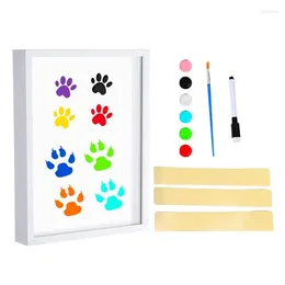 Quadros família handprint kit diy arte impressão lembrança decoração de casa para e esperando pais inclui 6 cores de pintura 4 transparente