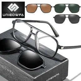 Miopia Clip magnetica per occhiali Montatura per occhiali da uomo Trasparente Occhiali da vista Montatura per uomo UV400 Clip magnetica polarizzata su occhiali da sole 240323