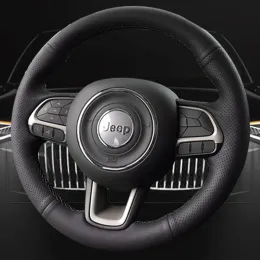지프 나침반 2017 2018 용 자동차 스티어링 휠 커버 커스터마이즈 15-18 Fiat Toro 17-19 Tipo 15-19 자동차 인테리어