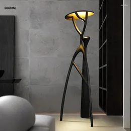 Zemin lambaları wabi Sabi rüzgar lambası tasarımcısı Avrupa tarzı aile oturma odası yemek dekoratif dikey