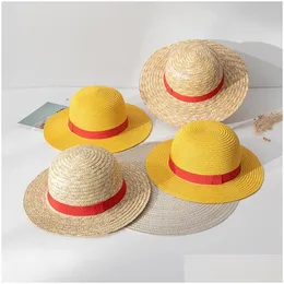 Caps Hats Baby Cap One Piece Luffy St Hat For Children Cosplay Dress Up Parent-Child Sun Shade Performance Drop Delivery Kids Mater Dhpwh