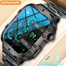 Robuste Militär-Smartwatch für Männer, für Android IOS, Fitness-Uhren, IP68, wasserdicht, 2,01 Zoll, AI-Stimme, Bluetooth-Anruf, Smartwatch 2023