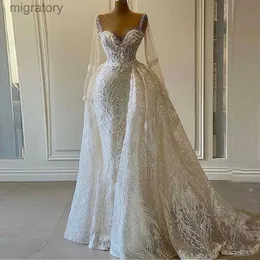 Urban Sexy Dresses Luxury Sprearcly Searned Wedding for Womem 2022 Crystals Mermaid Long Sleeves with Train African Bridal Dontrals YQ240329