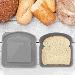Depolama Şişeleri 4 PCS Sandviç Kutu Konteynerleri Çocuklar için Mikrodalga Kılıfla Güvenli Kılıf Kılıfları Somun Ekmek Öğle Yemeği Kutuları Pastane Tutucu Aldult Yeniden Kullanılabilir