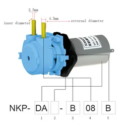 Bomba de dosagem de laboratório Bomba líquida analítica de água 3V/6V/12V/24V DC Micro auto-impede a bomba de água peristáltica silenciosa Silicone/BPT TUBE