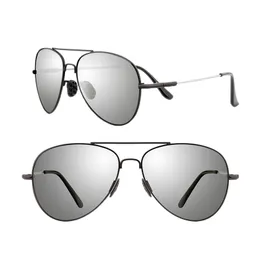 Designer-Sonnenbrillen für Herren, UV-Schutz, modische Sonnenbrille, leistungsstarke PC-Farbwechselgläser mit Metallrand, unverzichtbar für den Outdoor-Freizeittourismus