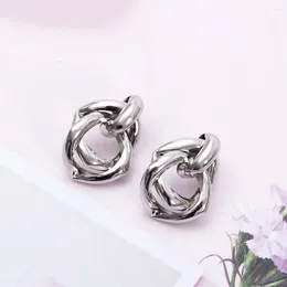 Brincos de parafuso prisioneiro estilo coreano retro especial em forma de metal oco para fora hoop para mulheres produtos de tendência criativo torcido meninas jóias