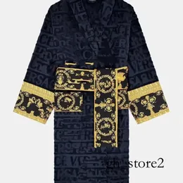 Bath Robe Designer Long Hoodie Lovers Couples Longstyle Luxury European Printing Bright 100% Cotton Luxurious Par Bathrobe Wholesale 247