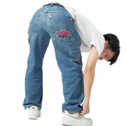 JNCO MENS JEANS Y2K VINTAGE BAGGY JEANS HARAJUKU AMERICAN EMBRODERY GRAFIC STREETEVAR Män kvinnor Hip Hop Casual Wide Leg Jeans W4VJ#