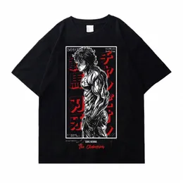 grr Baki kyokudai taikai Graphic Print T Shirt Harajuku Vintage Short Sleeve Plus Size Cott Crew Neck T Shirt Women Men o8Tt#