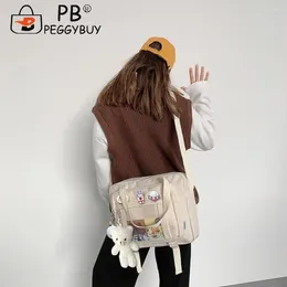 Bag Fashion Female Messenger Bags Pendant Badges Japanese Satchels Ita Large Capacity Book Handbags For High School Girl