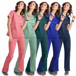 ospedale Scrubs Sets Infermiera Accories Abbigliamento medico per le donne Divise da lavoro Clinica odontoiatrica Beauty Sal Spa Tuta da lavoro s3b8 #