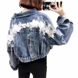 Jacken für Frauen 2023 Herbst Koreanische Editi Vielseitige Casual Lose Fr Quaste LG Sleeve Jean Denim Kleidung Oberbekleidung W2Ra #