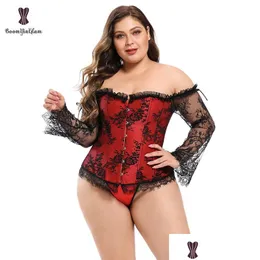 Bustiers Corsets 여성 y 란제리 레이스 업 빈티지 고딕 코펫 빅토리아 뼈가있는 코르셋 버스타르 드롭 배달 의류 DH8SB