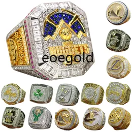 Designer mundial de basquete campeonato anel luxo 14k ouro nuggets jokic campeões anéis para homens mulheres diamante estrela jóias