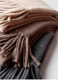 Battaniyeler 240g Kaşmir Püskül Düz Renk Örgü Şal 60 190cm 3 Renkler İsteğe Bağlı Battaniye
