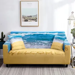 Pokrywa krzesełka Ocean Sofa Cover Summer na plaży Kanapa morska sceneria przybrzeżna zmywalki prażone obrońcy z plamy kurzu