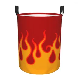 Tvättpåsar Red Fire Racing Flames Basket Collapsible Kläder Toy Hamper Storage Bin för barnskolan