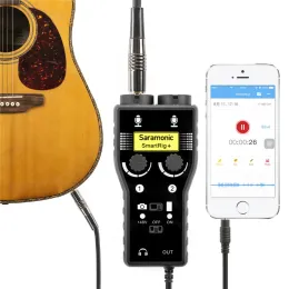 Preamplificatore di interfaccia audio smartrig saramonica per smartphone per chitarra da 6,3 mm per microfoni da 6,3 mm iPhone YouTube Streaming