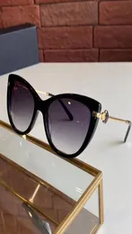 266s Cat-Eye-Sonnenbrille für Damen, Schwarz, Gold, Grau, Verlaufsglas, 55 mm, Gafas de Sol, Sonnenschutz, modische Brille, neu mit Box 1840421