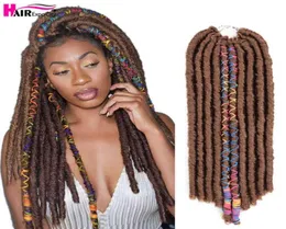 18quot Soft Dreadlocks Crochet Tranças Cabelo Deusa Faux Locs Com Linha de Cor Extensões de Trança Sintética Expo City 2206105198931