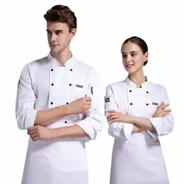 Malha respirável Chef Uniform Lg-sleeved para homens e mulheres Ideal para Hotel Restaurant Canteen Kitchen 84Sl #