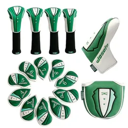 Golf Woods Headcovers Abdeckungen Für Fahrer Fairway Putter 135UT Clubs Set Köpfe PU Leder Unisex Einfache Golf Eisen Kopf Abdeckung 240312